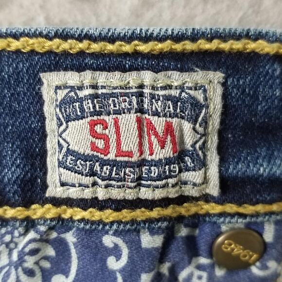 Devil-Dog Dungarees Jeans Mens 38x30 Blue Slim Fit Stretch Denim Five Pocket - Picture 13 of 14